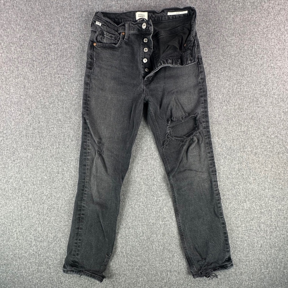 Citizens of Humanity Jeans Womens 27 Jolene Black Distressed 1965-1378